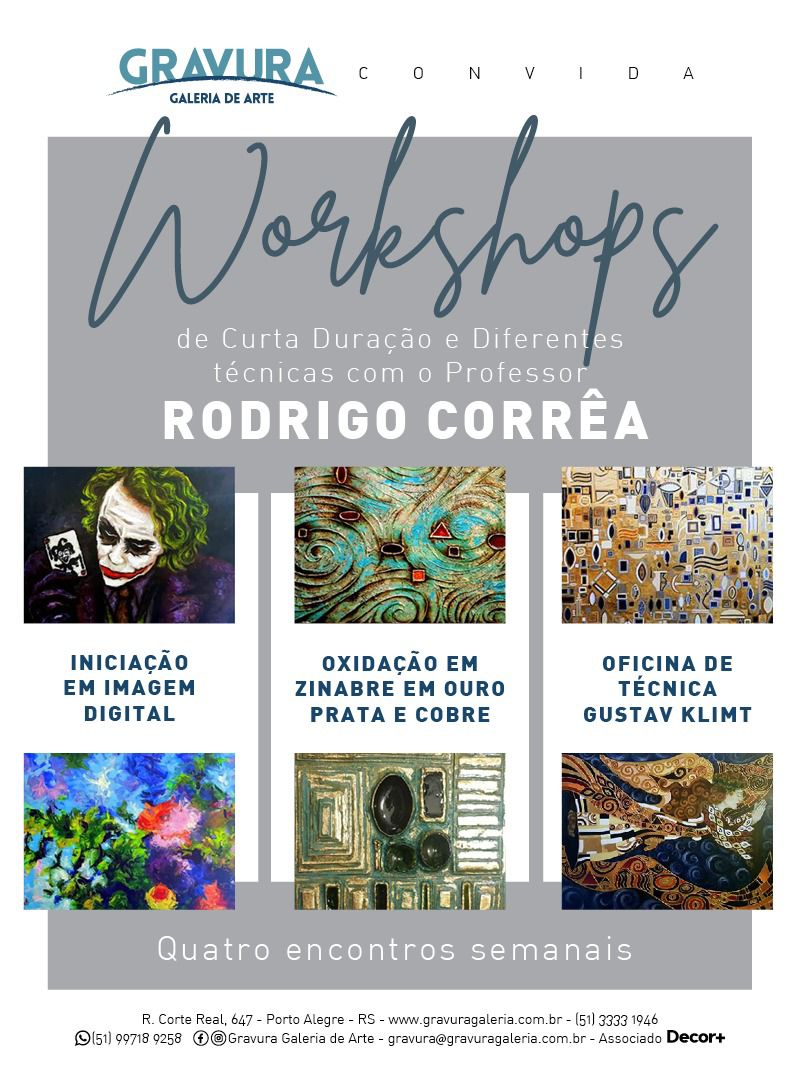 Gravura Galeria de Arte oferece três workshops em setembro