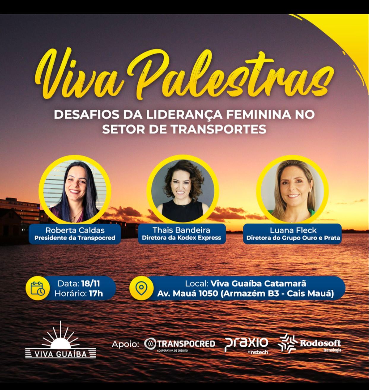 Embarcação Viva Guaíba recebe palestra sobre Lideranças Femininas no Setor de Transportes