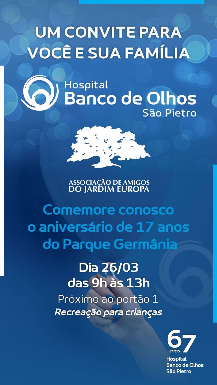 Hospital Banco de Olhos e Grupo São Pietro realizam ação no Parque Germânia