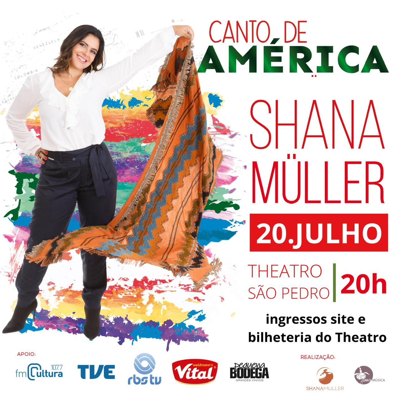 Shana Müller canta a América em show no Theatro São Pedro em Porto Alegre