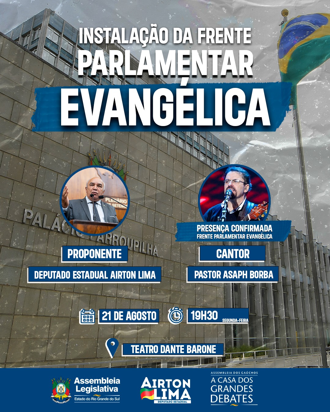 Primeira Frente Parlamentar Evangélica da Assembleia Legislativa será instalada no dia 21