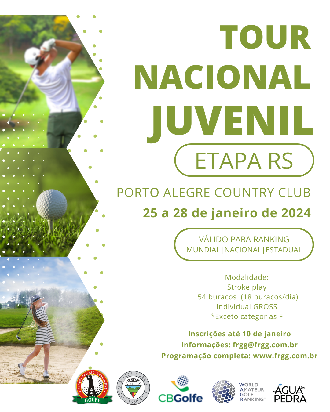 Porto Alegre Country Club sedia pela primeira vez uma etapa do Tour Nacional Juvenil de Golfe 