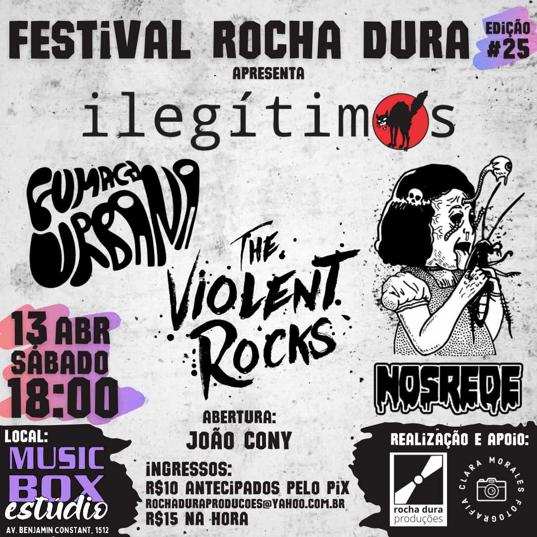 “Festival Rocha Dura 25ª edição” apresenta 5 shows no próximo dia 13 em Porto Alegre