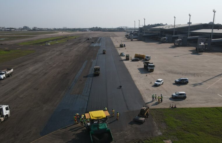 Avança a recuperação da pista do Aeroporto de Porto Alegre