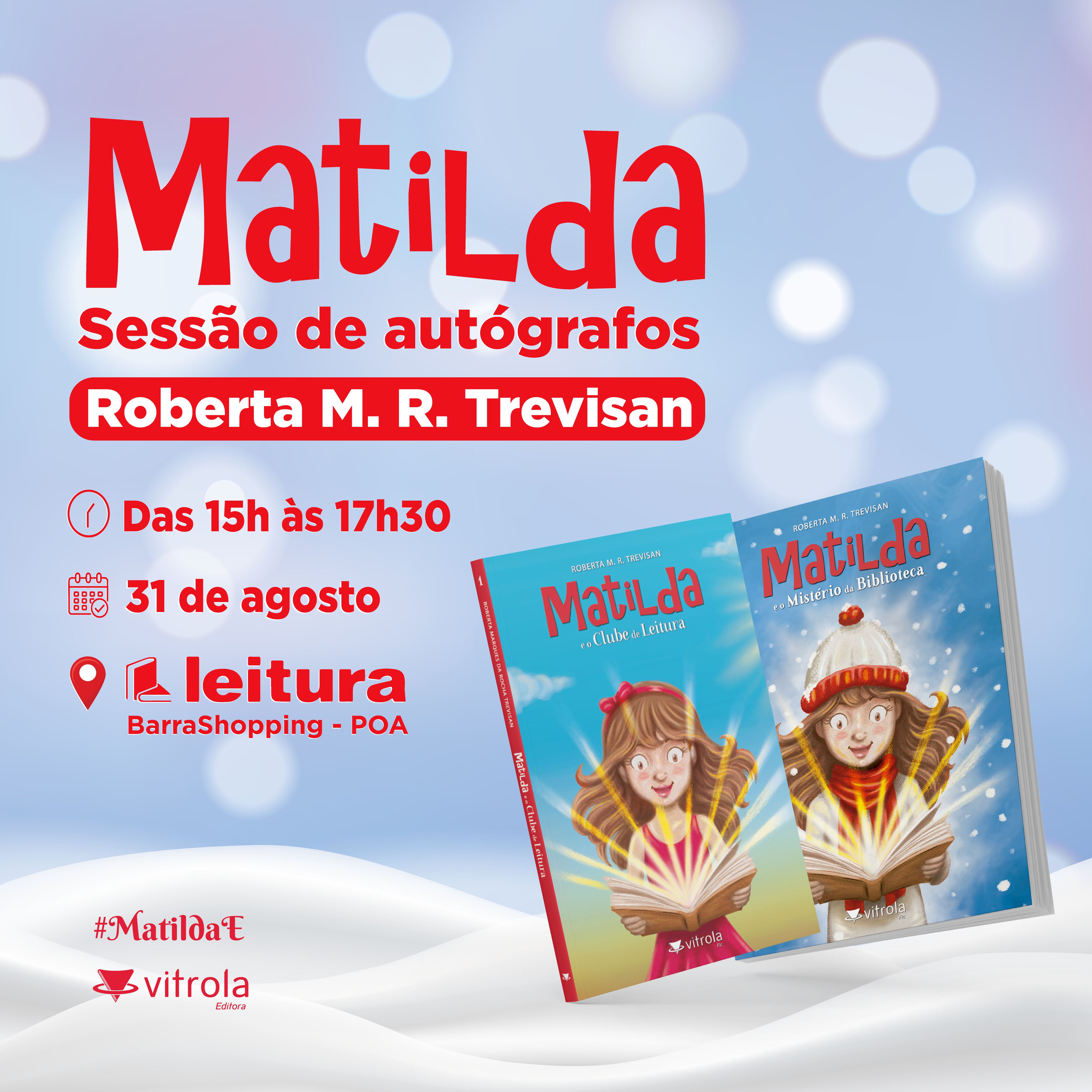 Sessão de autógrafos do livro Matilda – E o Mistério da Biblioteca acontece em Porto Alegre