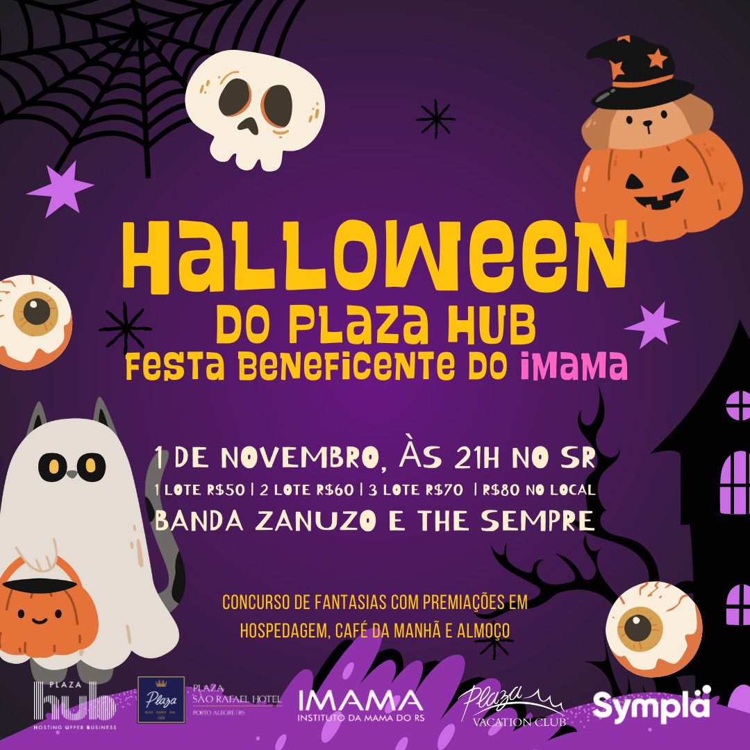 2ª edição da Festa Halloween do Plaza HUB será em apoio à causa Rosa do IMAMA-RS