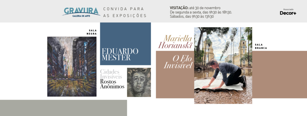 Gravura Galeria de Arte apresenta duas exposições em novembro: “Cidades Invisíveis – Rostos Anônimos” e “O Elo Invisível”