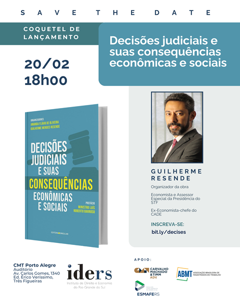 CMT Advogados sedia lançamento de livro que analisa o impacto das decisões judiciais no Brasil