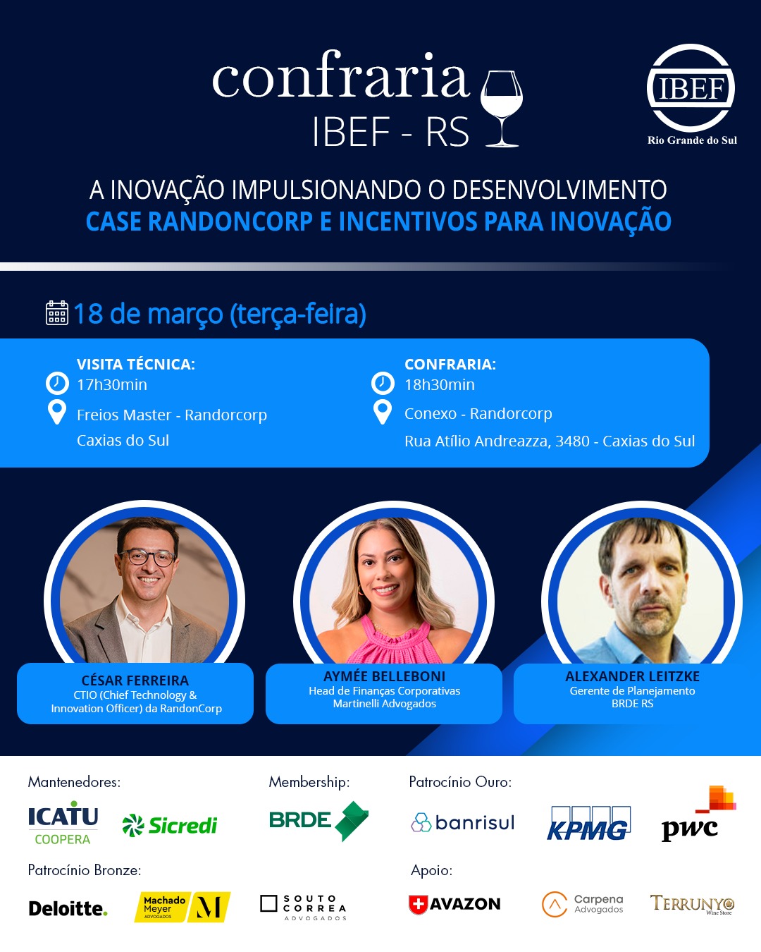 IBEF-RS promove confraria em Caxias do Sul