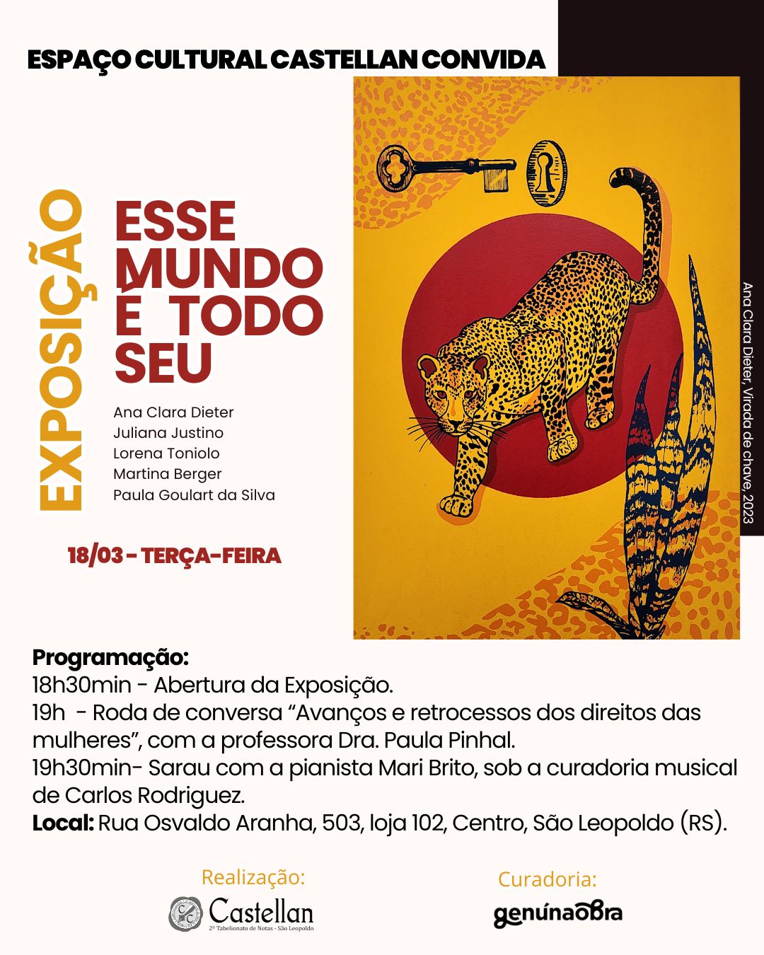 Espaço Cultural Castellan realiza a abertura da sua 11ª exposição com a mostra coletiva “Esse Mundo é Todo Seu” de artistas mulheres