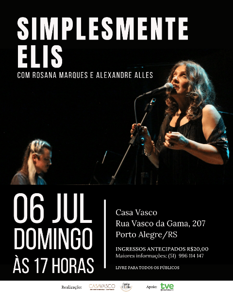 Simplesmente Elis, domingo, na Casa Vasco