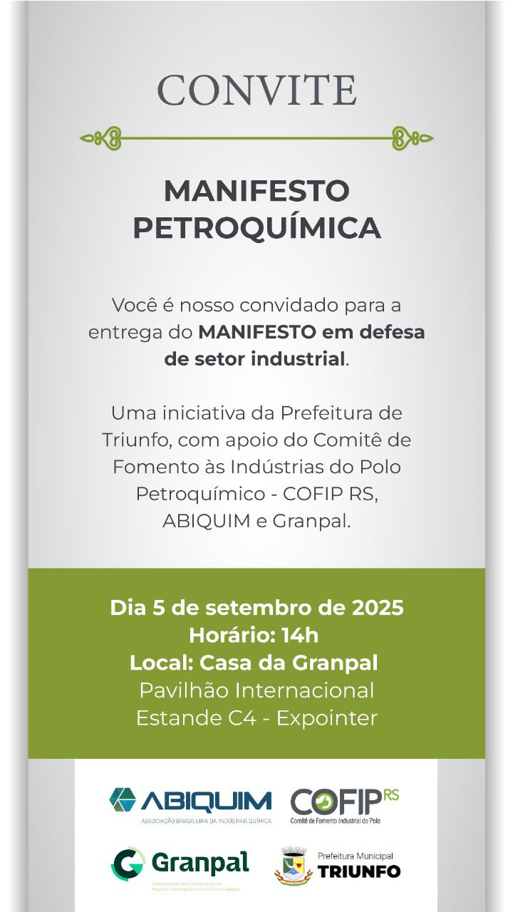 Na Expointer, manifesto em defesa do setor petroquímico gaúcho busca ampliar adesão estadual e federal