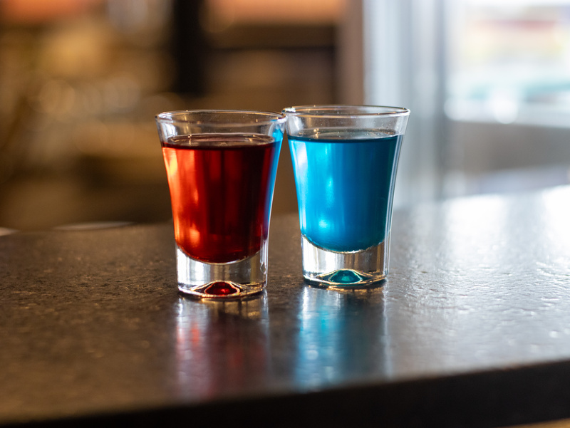 Gol comemorado com shot vermelho ou azul no Gre-Nal do LOOF