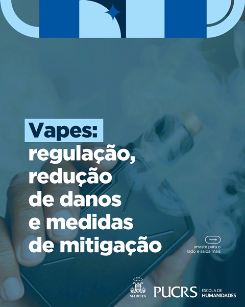 Regulação dos vapes ganha debate em evento gratuito na PUCRS dia 30 de setembro de 2025