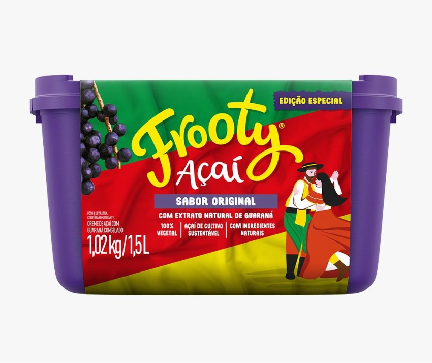 Frooty cobre embalagem com as cores da bandeira gaúcha para celebrar Semana Farroupilha