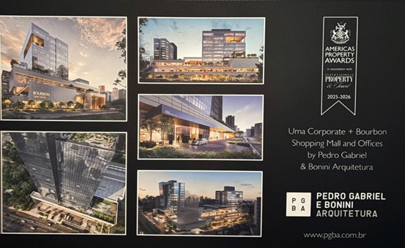 Complexo formado pelo Bourbon Shopping Carlos Gomes, Z Tower e UMA Corporate é premiado no The International Property Awards 2025/2026