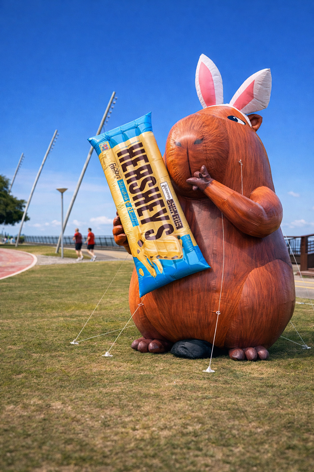 Capivara gigante chama atenção na Orla do Guaíba