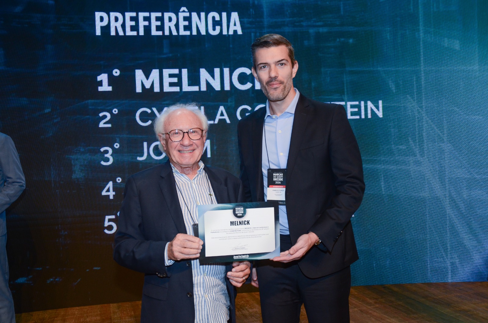 Melnick é a construtora mais lembrada e preferida na pesquisa Marcas de Quem Decide 2026 do Jornal do Comércio