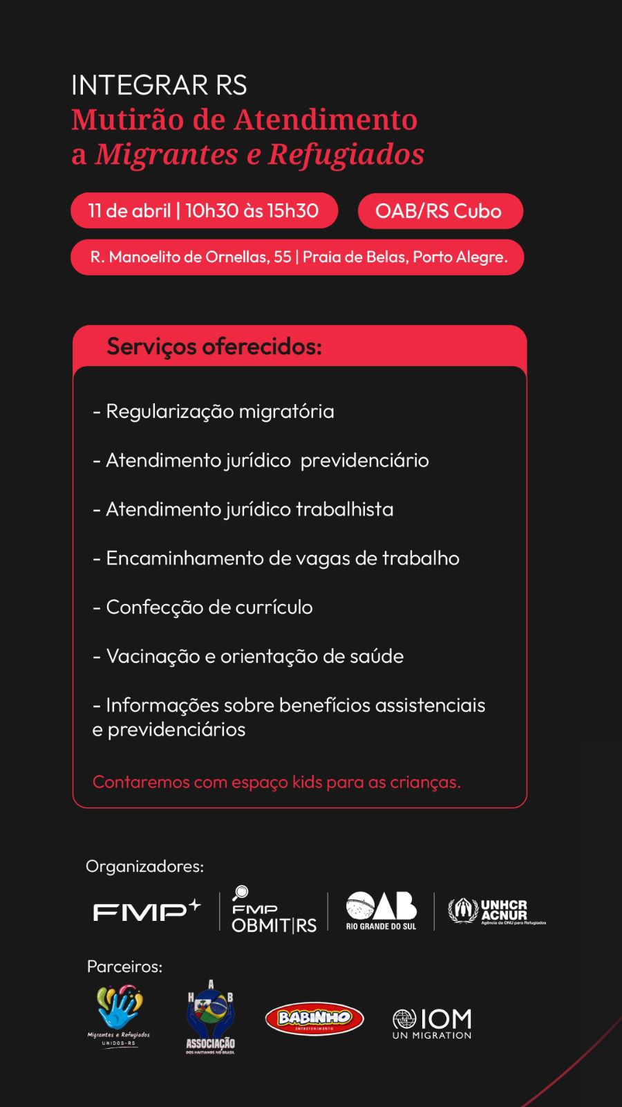 FMP promove mutirão que vai reunir serviços e simplificar acesso a direitos de migrantes e refugiados