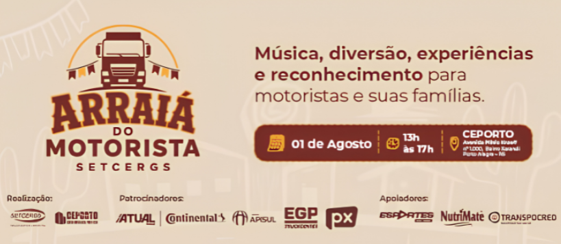 SETCERGS promove Arraiá do Motorista com ação solidária e programação neste sábado