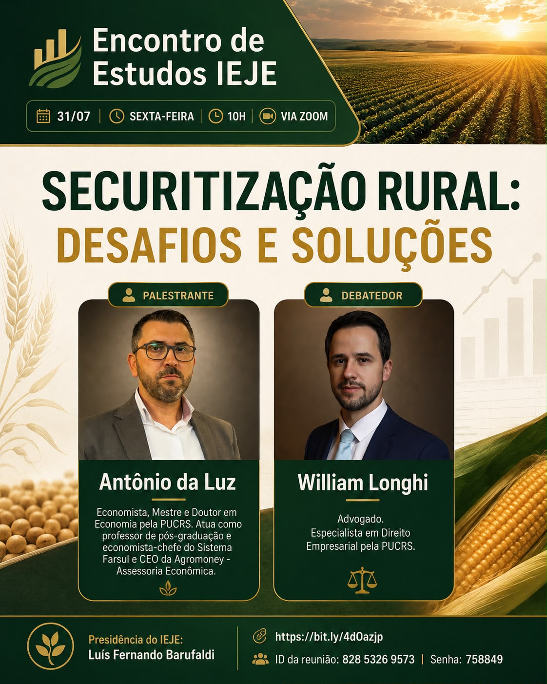 IEJE promove debate online sobre “Securitização Rural: Desafios e Soluções”