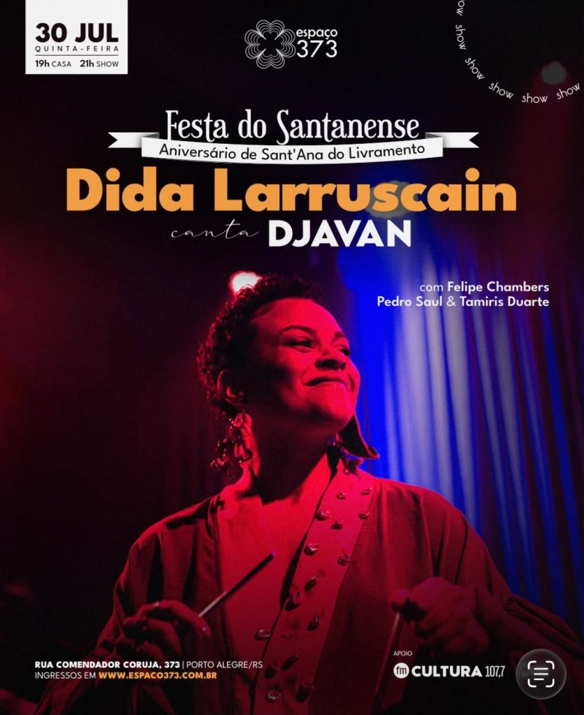 Espaço 373 celebra os 203 anos de Sant’Ana do Livramento com show de sua conterrânea Dida Larruscain
