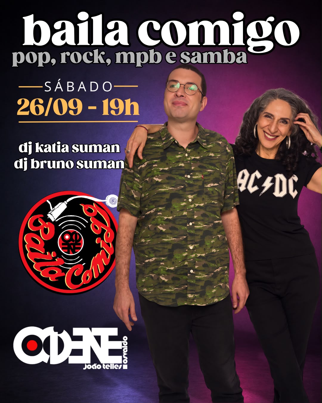 No dia 26 de setembro, a festa Baila Comigo celebra a alegria no Bar Ocidente