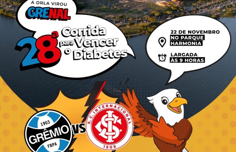 A Orla virou Grenal: Corrida para Vencer o Diabetes reunirá gremistas e colorados em prol da mesma causa