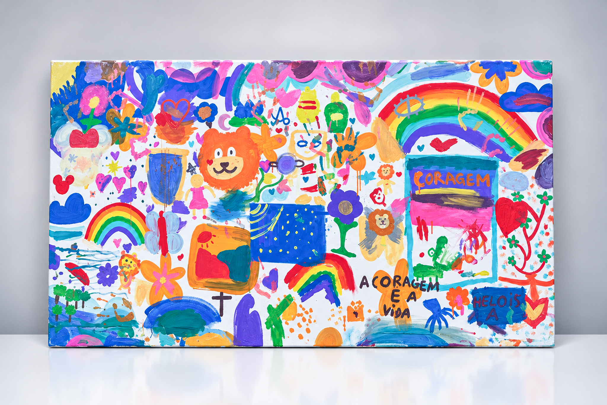 Arte de Coragem transforma desenhos de crianças do Instituto do Câncer Infantil em obras de arte